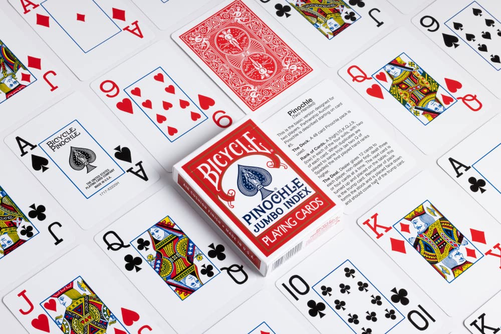 Front view of the Bicycle jumbo deck demonstrates clear, readable faces.