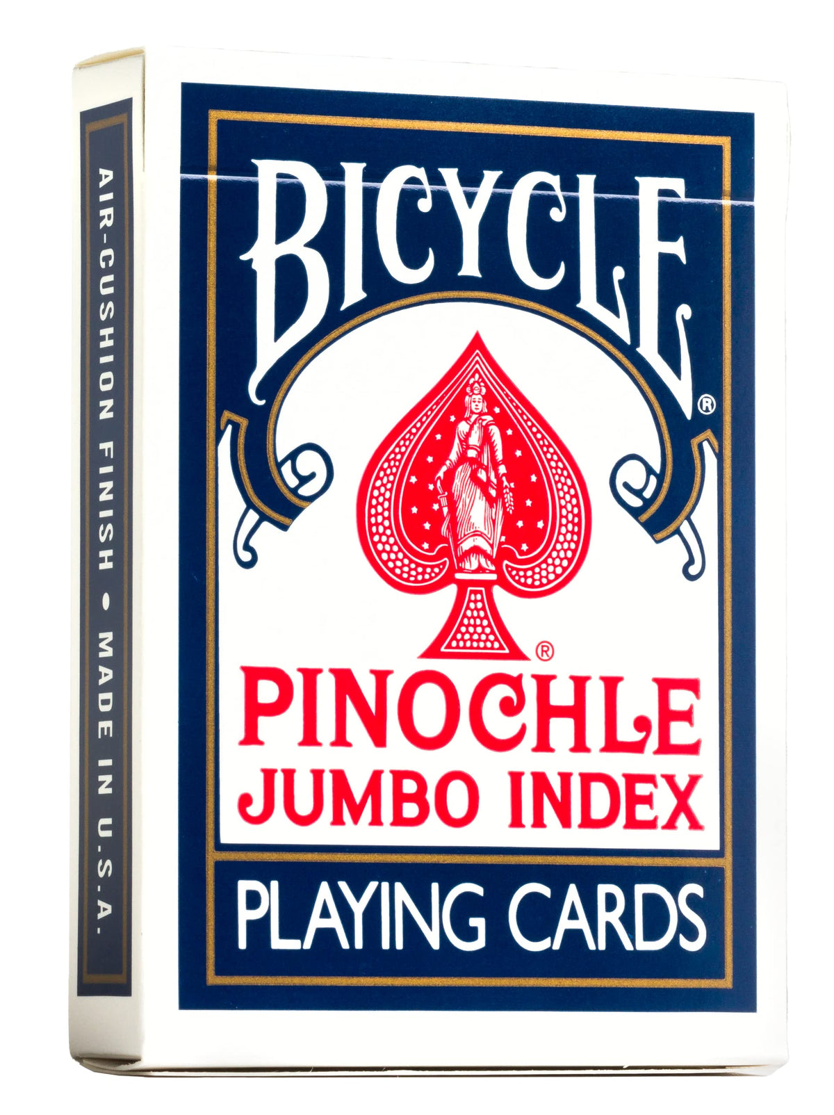 Bicycle Jumbo Pinochle deck with large-print numbers improves readability during gameplay.