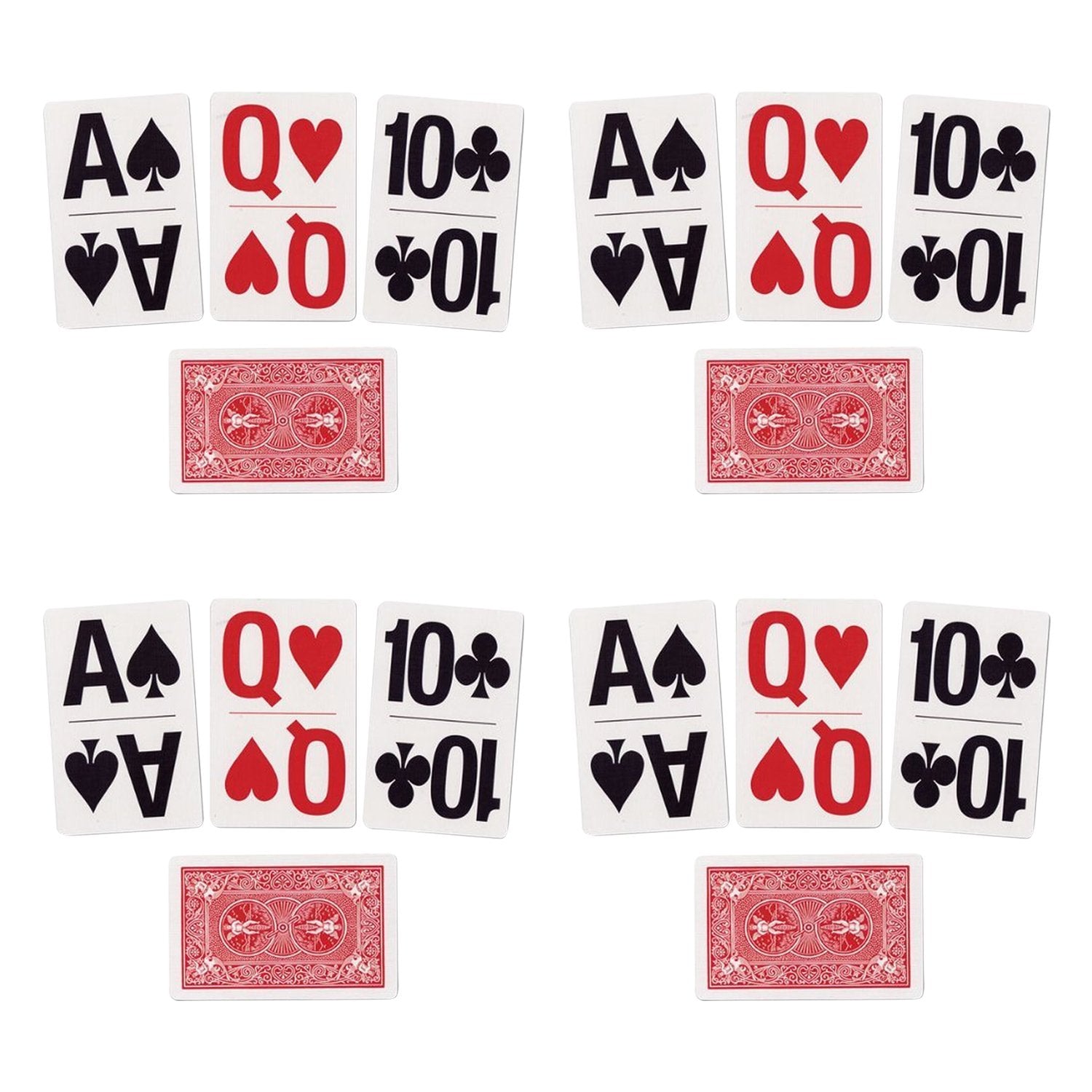 Bicycle large-print bridge-size cards in hand with bold faces for beginners.