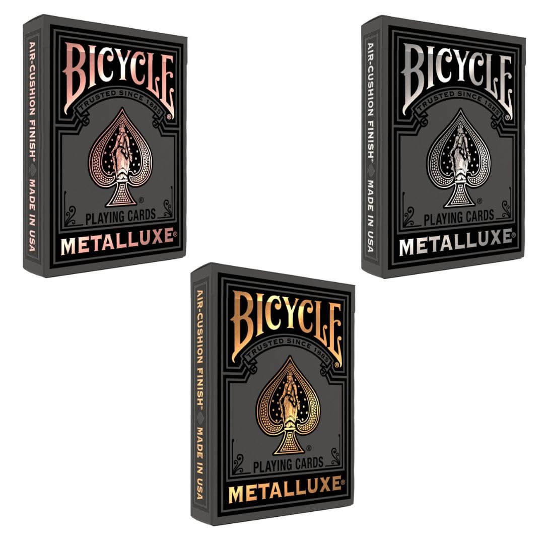 Bicycle Metalluxe Black Gold deck front with luxe foil finish for collectors.