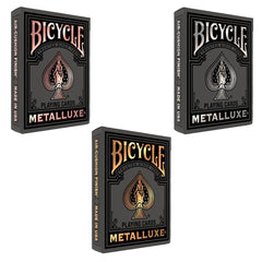 Bicycle Metalluxe Black Gold deck front with luxe foil finish for collectors.