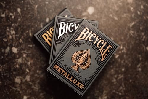 Bicycle Metalluxe Black Silver deck front highlighting sleek metallic foil accents.