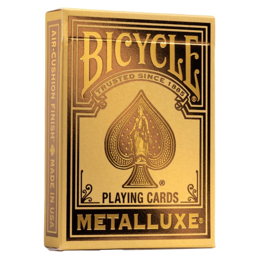 Bicycle Metalluxe gold foil back design highlights premium finish for collectors and players.