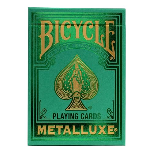 Bicycle Metalluxe Green playing cards, air cushion surface for easy shuffling.