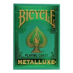 Bicycle Metalluxe Green playing cards, air cushion surface for easy shuffling.