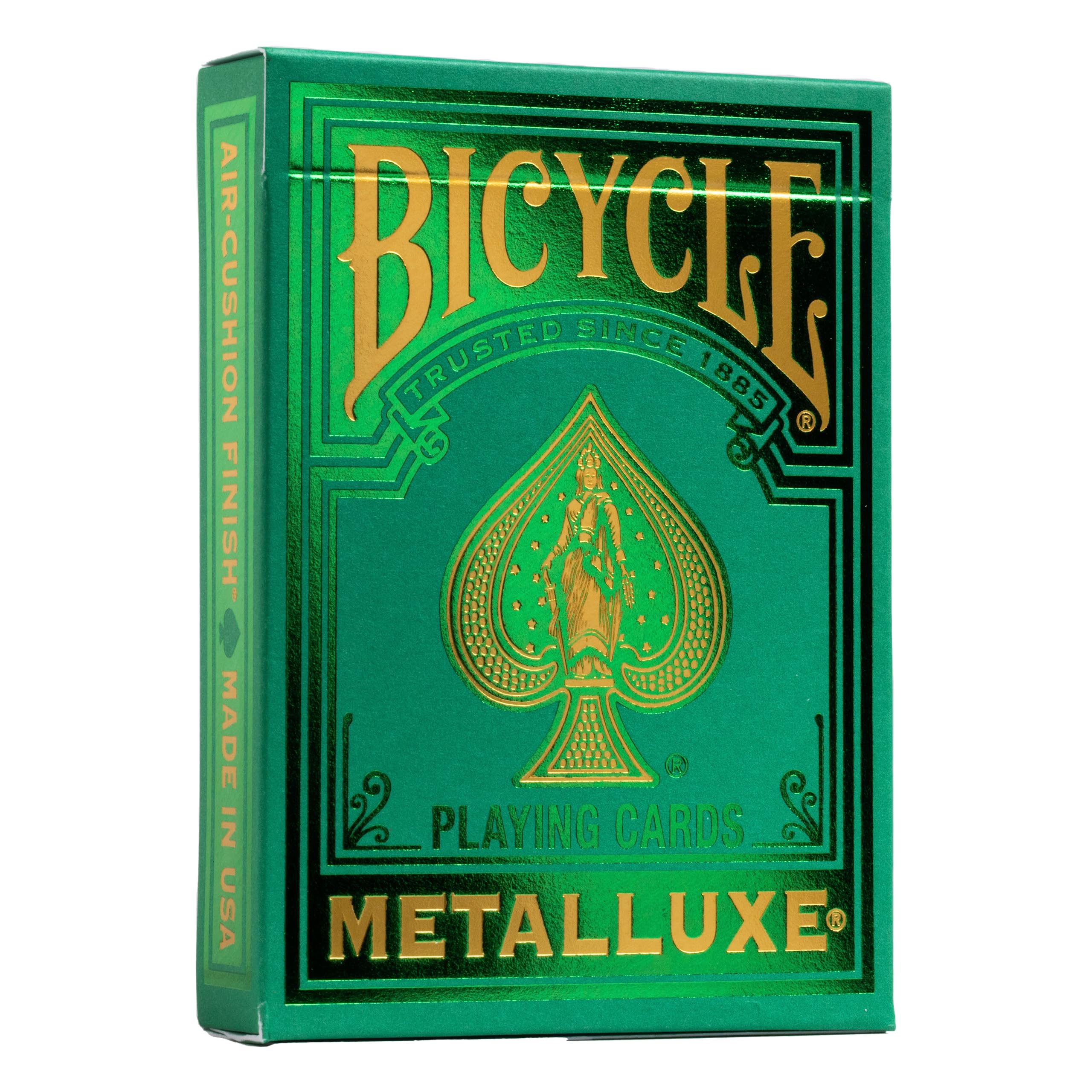 Bicycle Metalluxe Green Playing Cards with foil finish for premium game nights.