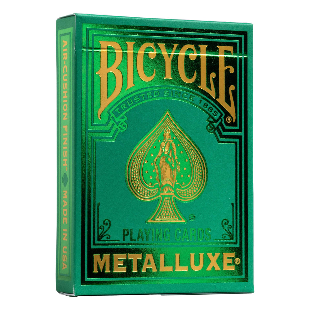 Bicycle Metalluxe Green Playing Cards with foil finish for premium game nights.