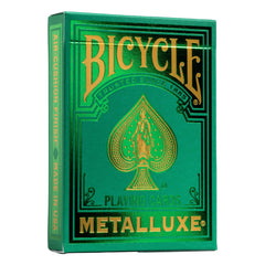 Bicycle Metalluxe Green Playing Cards with foil finish for premium game nights.