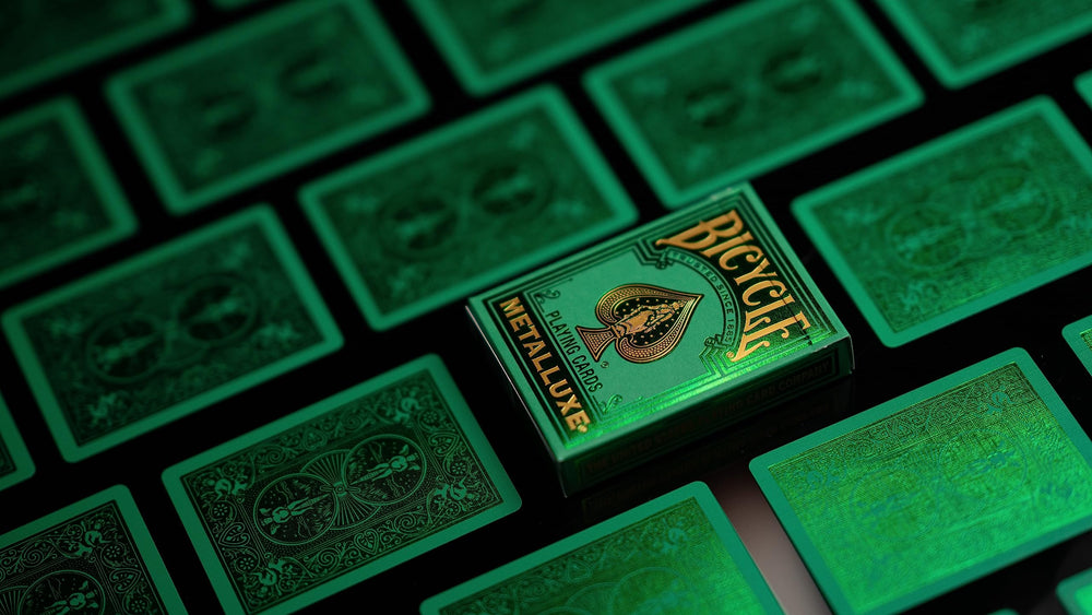 Bicycle Metalluxe Green foil design makes a striking collectible.