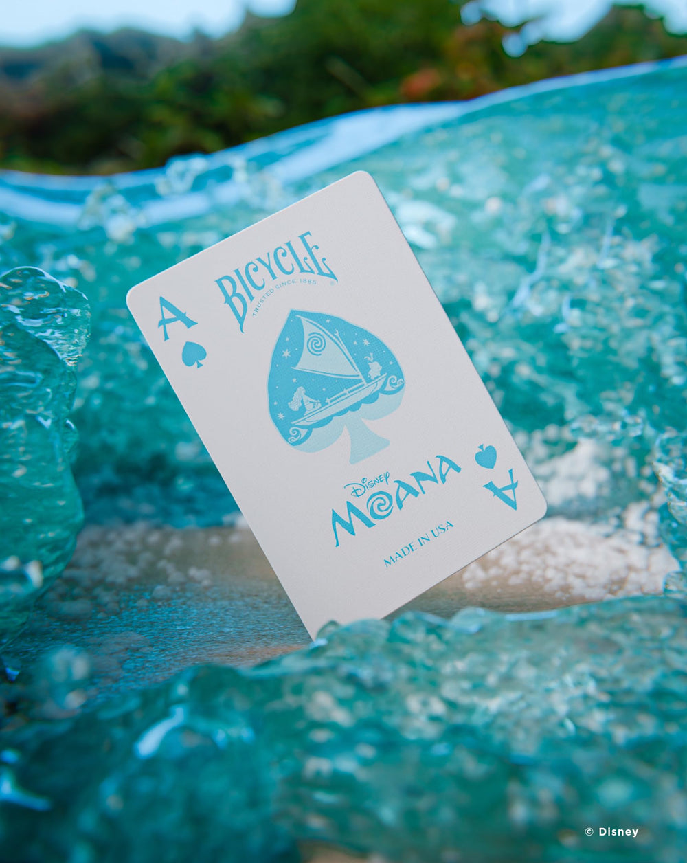 Bicycle Moana court-card art focuses on character portraits for collectibility