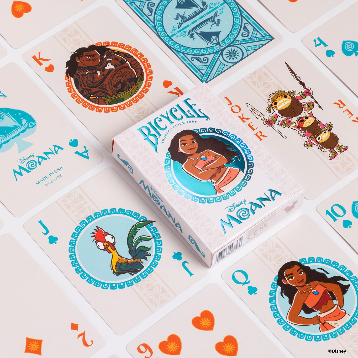 Bicycle Moana embossed tuck features Polynesian-inspired details and tactile texture