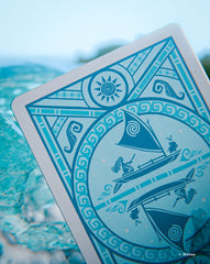 Bicycle Moana ocean-blue foil on the card back enhances display