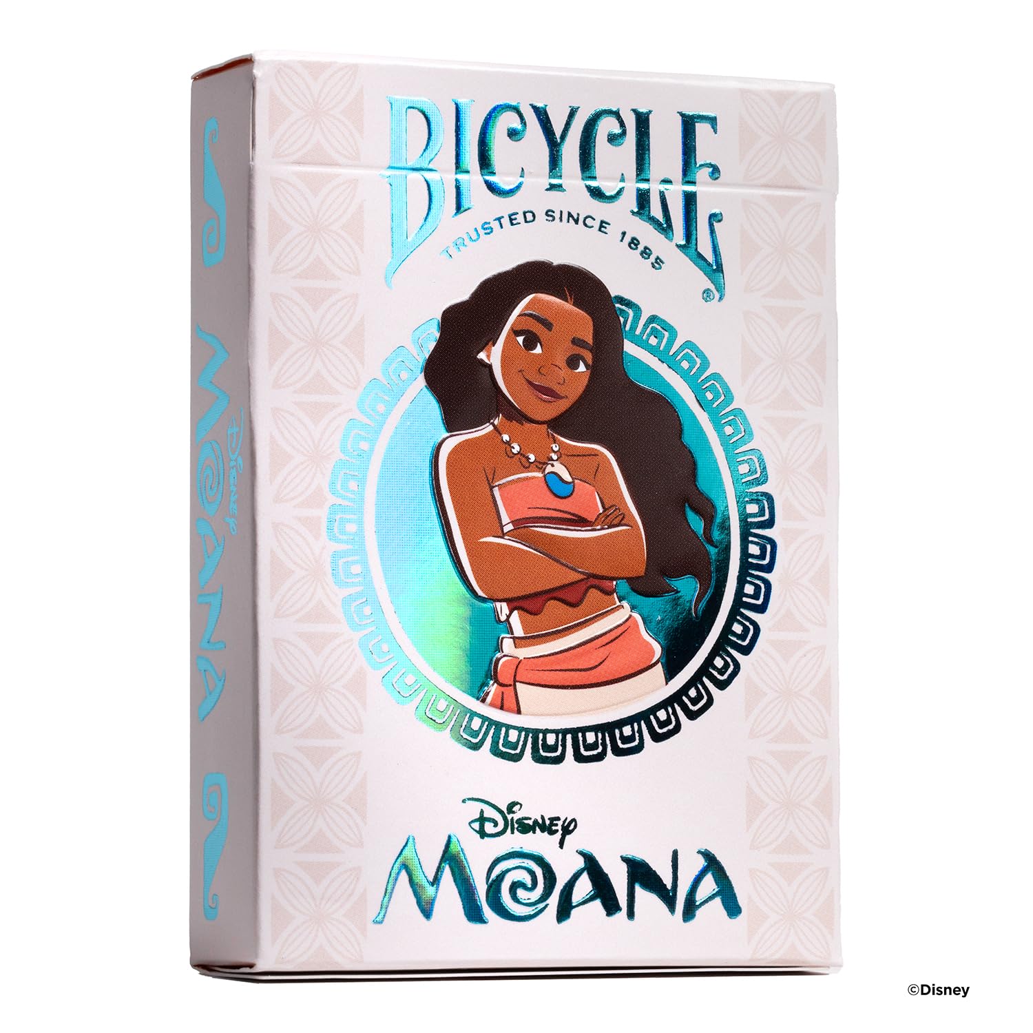 Bicycle Moana playing cards front design featuring Moana and friends for family game nights