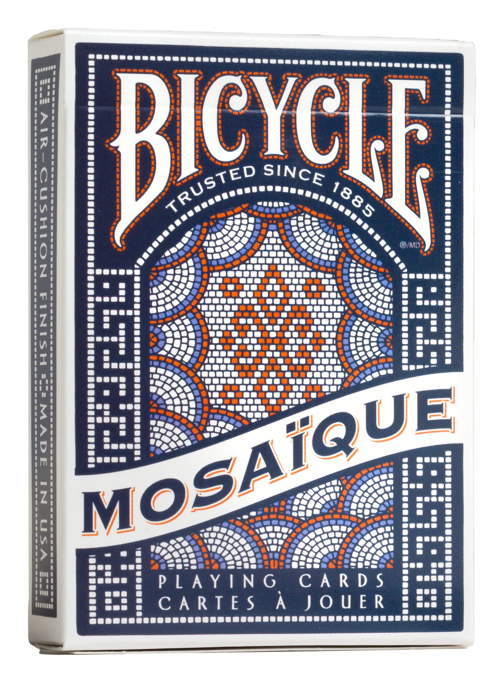 Bicycle Mosaique playing cards front face shows mosaic-inspired design for premium table presence.