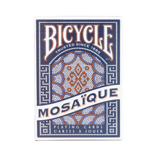 Bicycle Mosaique deck with recolored court cards adds visual variety for performances.