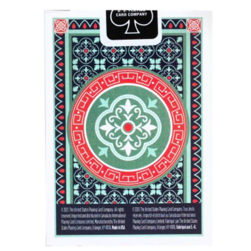 Bicycle Muralis card back design with Art Deco filigree and gold foil accents