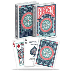 Bicycle Muralis deck displayed on a coffee table showcasing premium craftsmanship