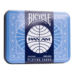 Bicycle Pan Am design deck back showcases vintage flair for collectors and travel lovers.