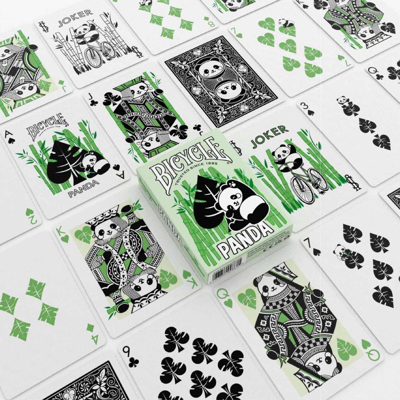 Bicycle Panda Playing Cards air cushion finish, delivering smooth shuffles and solid feel.