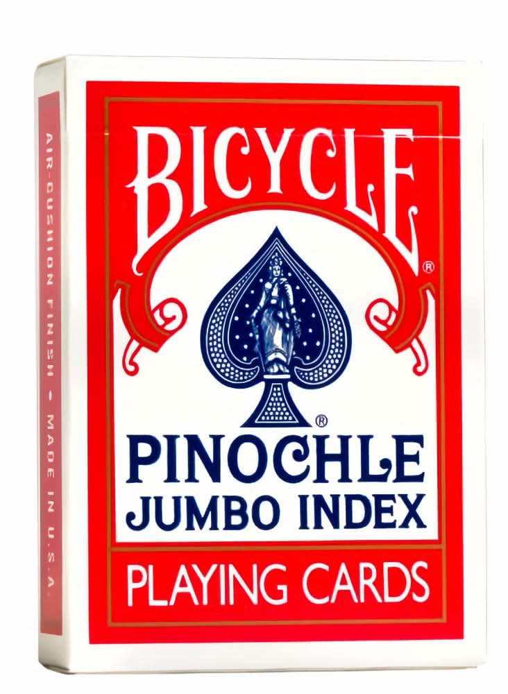 Bicycle Pinochle jumbo index blue deck for quick decisions at the table