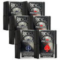 Bicycle Prestige blue-back plastic cards in action for smooth shuffles.