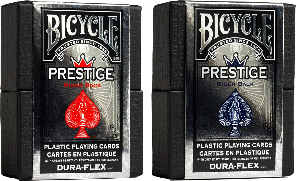 Bicycle Prestige waterproof plastic playing cards red deck ideal for durable, long-lasting play