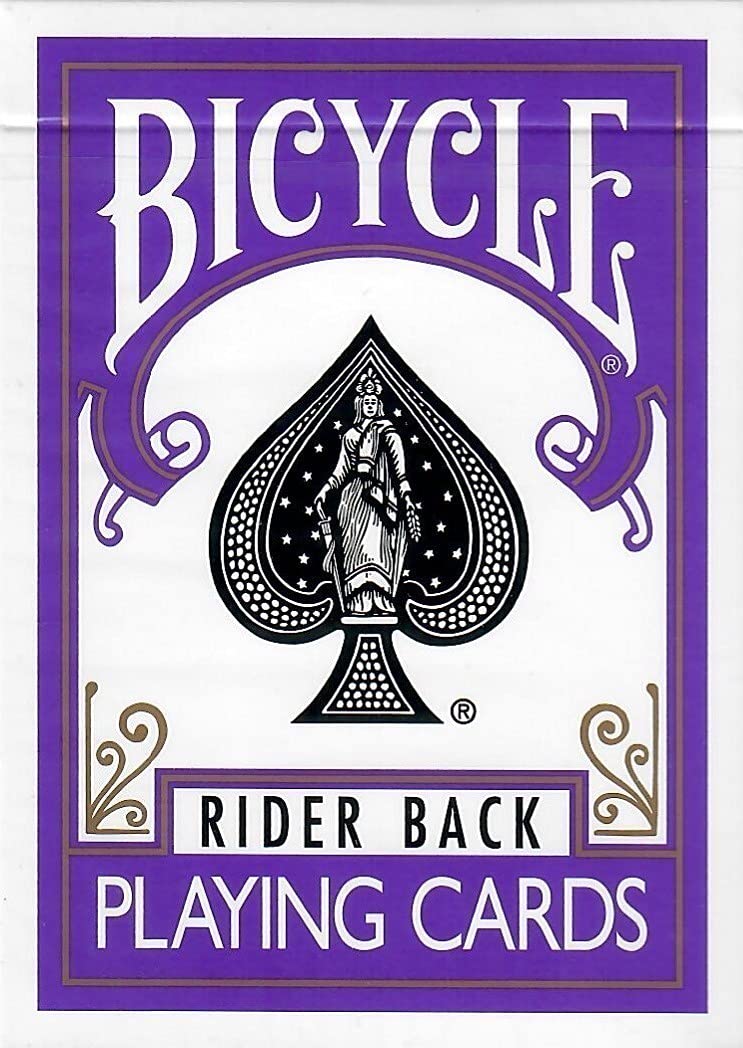 Bicycle Purple Rider Back deck—premium USPC quality for smooth shuffles.