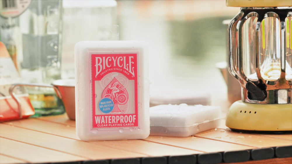 Bicycle Red deck shines with a glossy finish during gatherings.