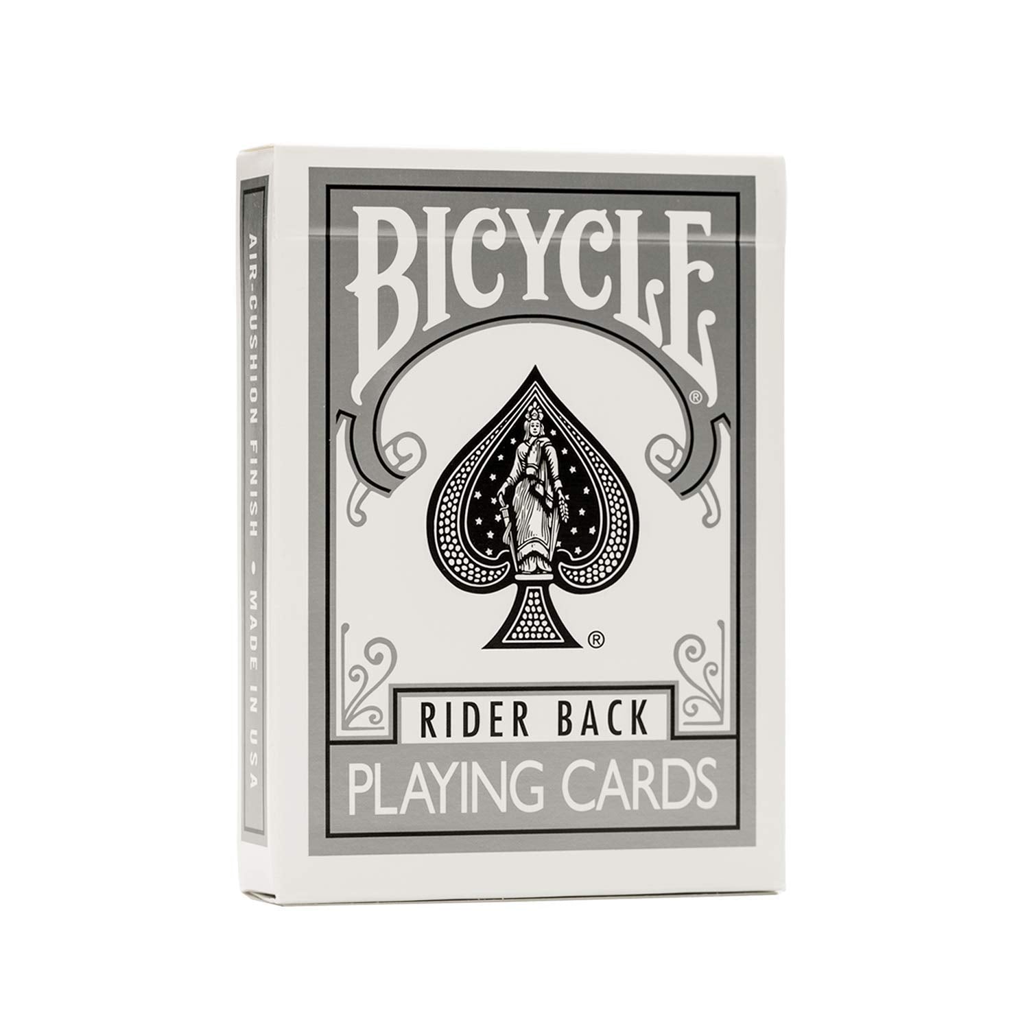 Bicycle Rider Back Silver deck for magic tricks and cardistry routines.