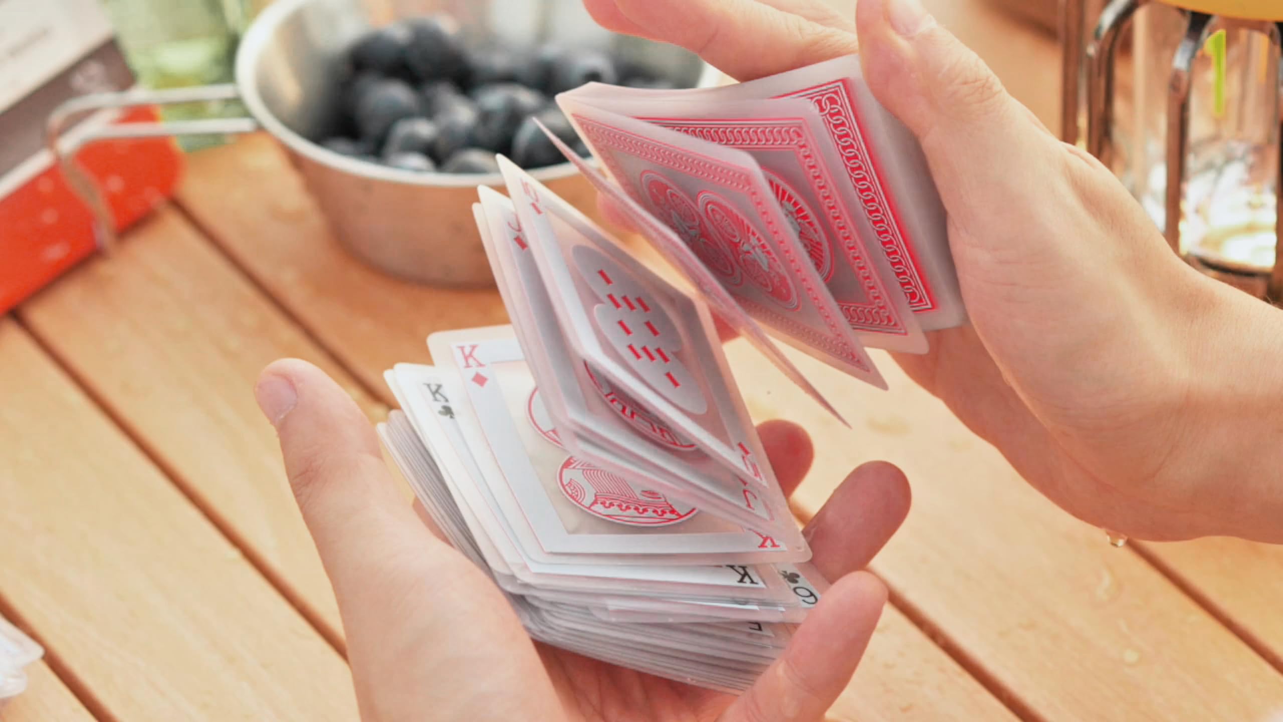 Bicycle Shuffle-friendly waterproof deck for quick hands and fun.