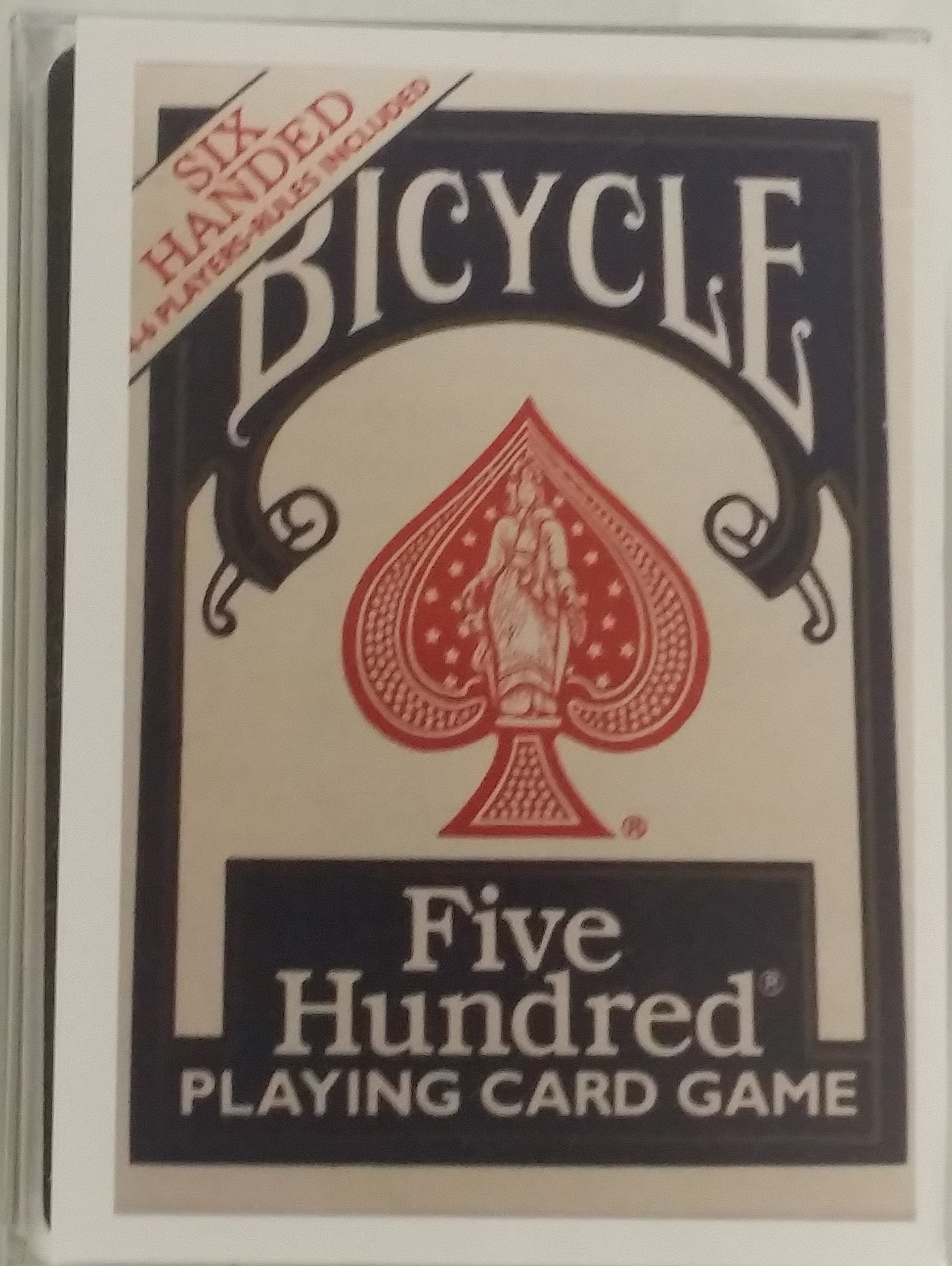 Bicycle Six Handed 500 card deck in tuck case for portability