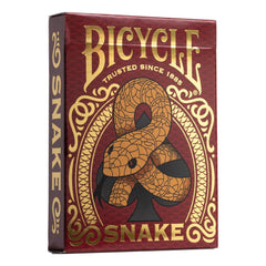 Bicycle Snake Playing Cards back design with zodiac flair for games and display.