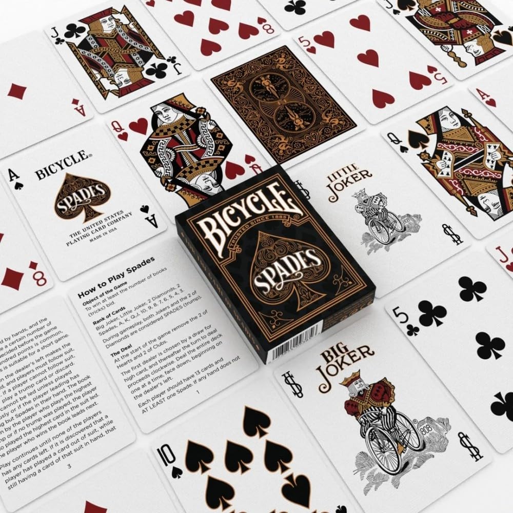 Bicycle Spades deck box featuring iconic branding