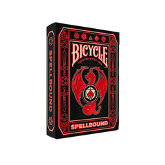Bicycle Spellbound card back design with dragons and swords for immersive gameplay.