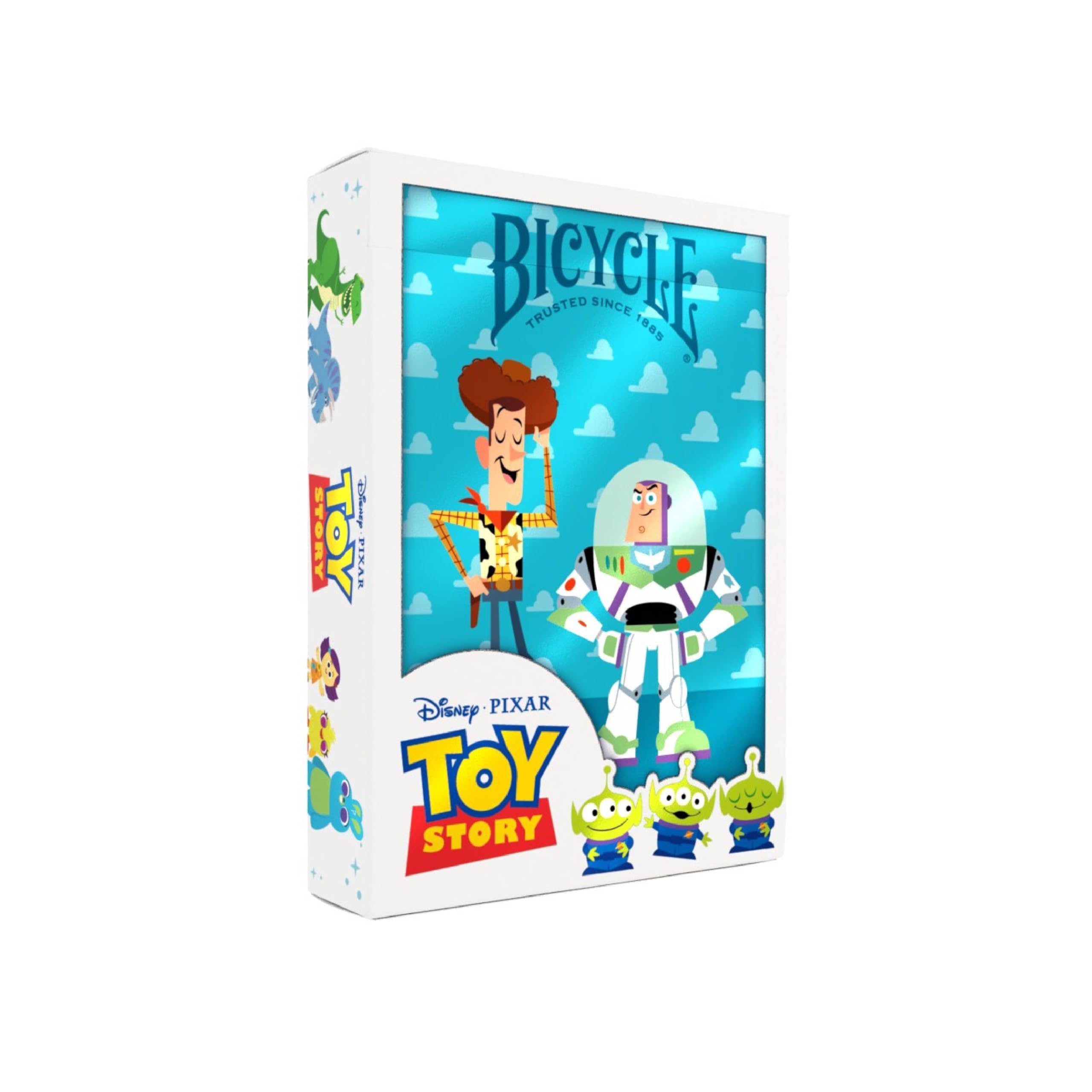 Bicycle Toy Story playing cards back design, great for family game nights.
