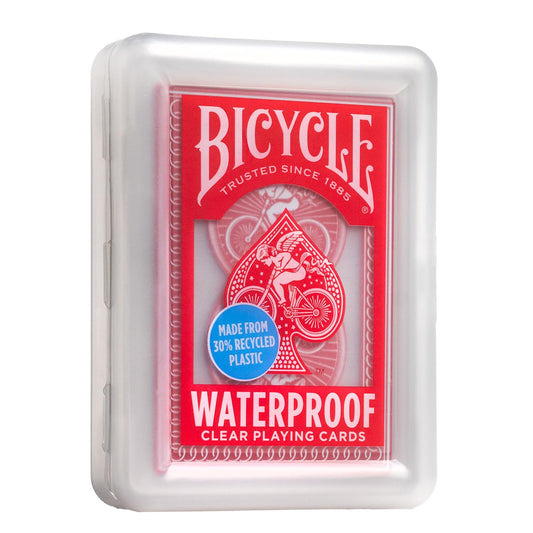 Bicycle Waterproof Cards in red deck, ideal for pool and outdoor play.