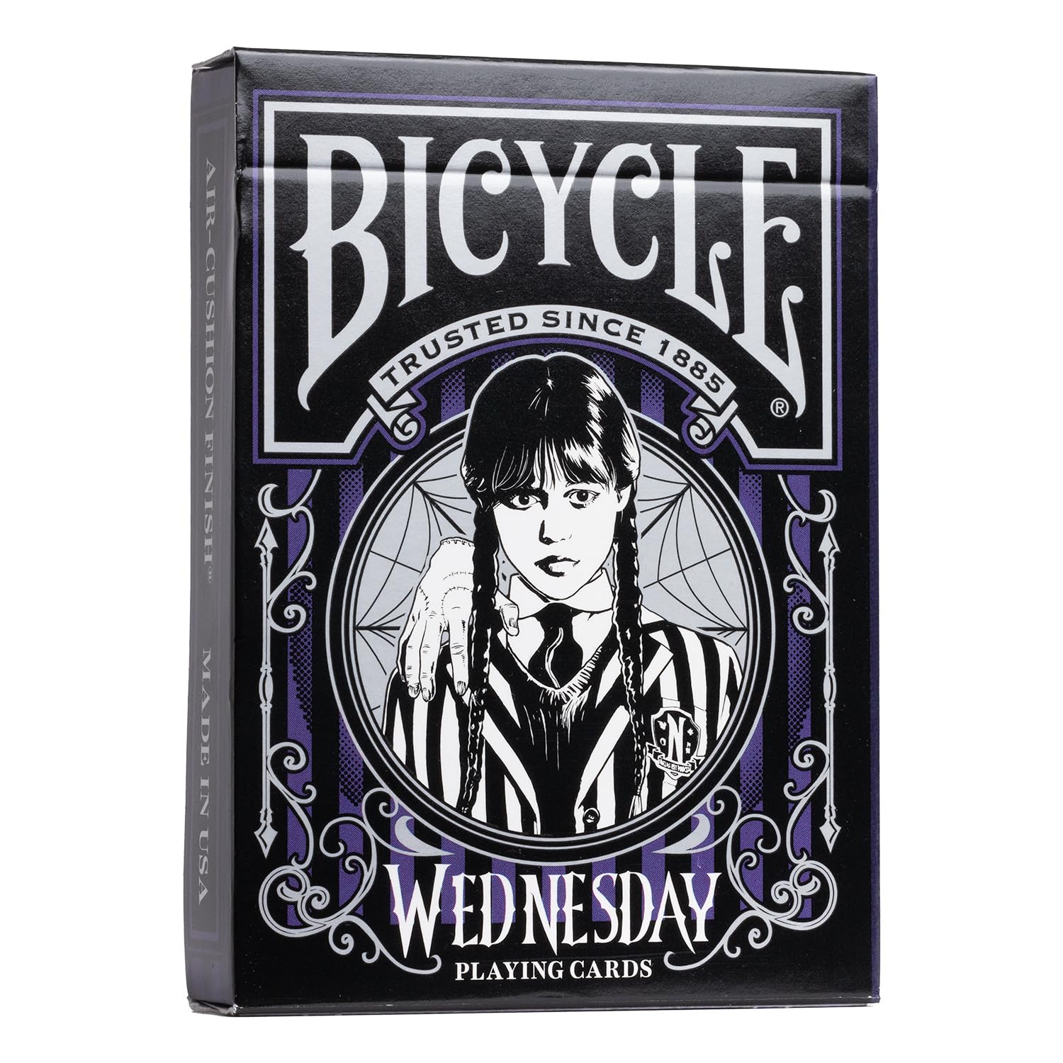 Bicycle Wednesday Addams playing cards deck box for dramatic game nights