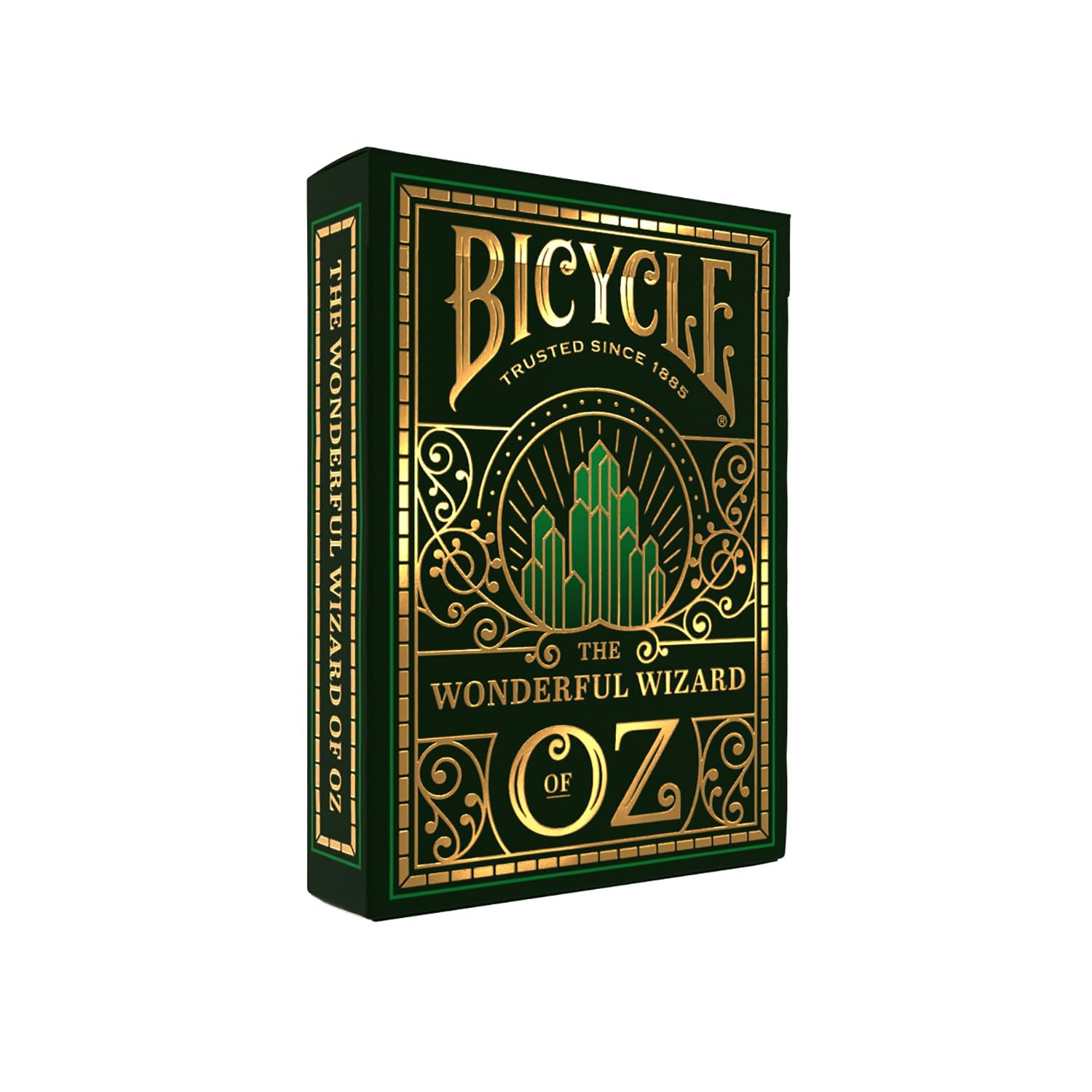 Bicycle Wizard of Oz card back design with iconic flying monkeys and balloon
