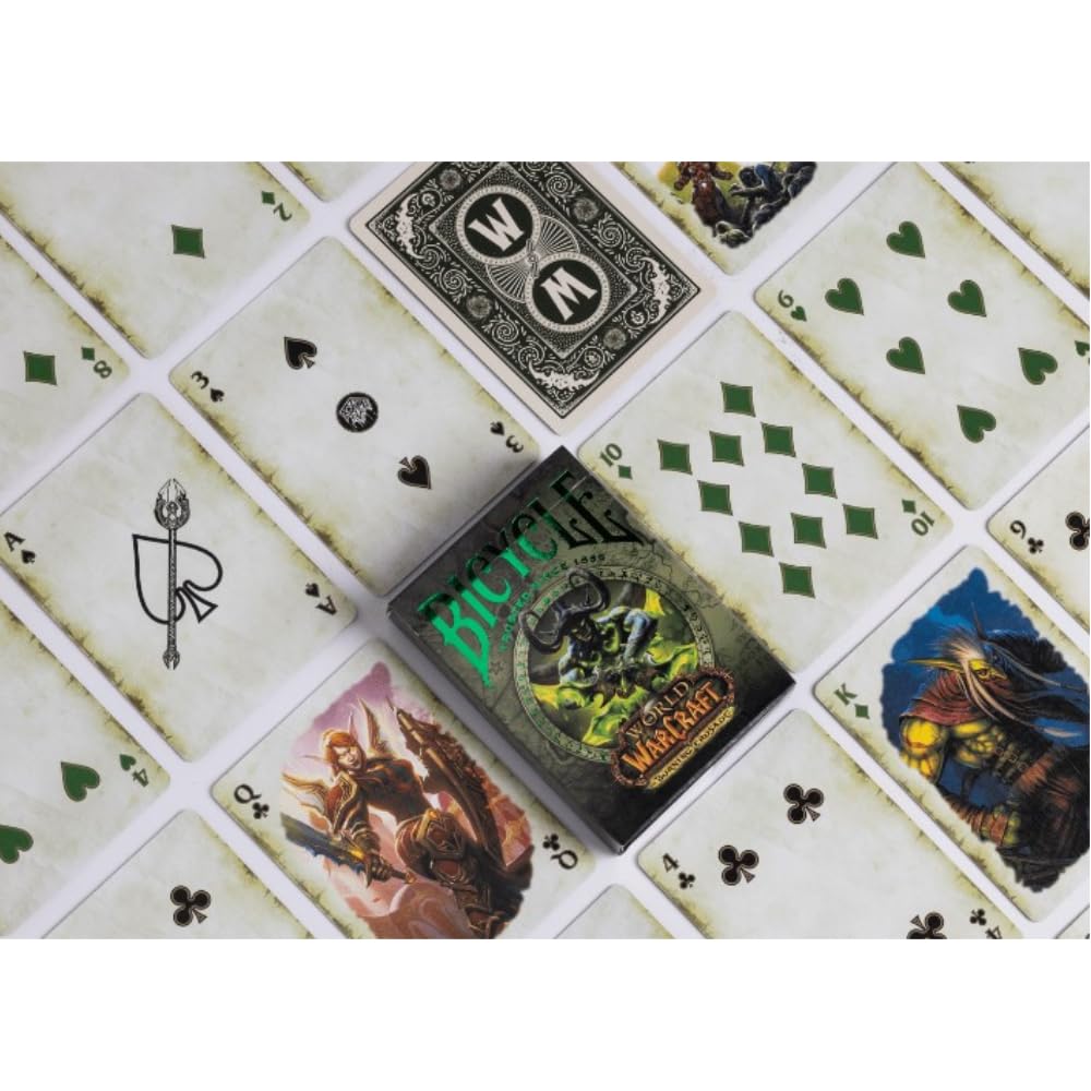 Bicycle World of Warcraft Burning Crusade emerald-foil tuck adds premium gift appeal