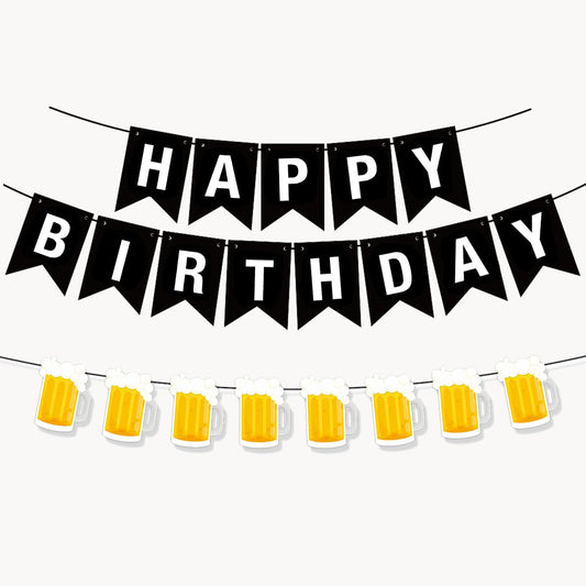 BIEUFBJI beer banner with mug pennant for stylish celebrations