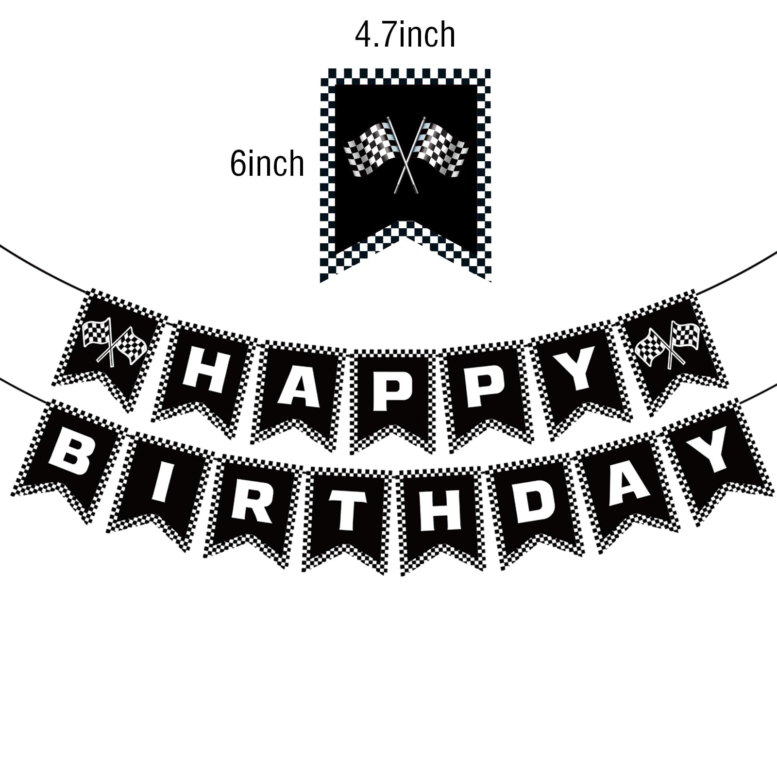 BIEUFBJI checkered banner brightens outdoor celebrations and hall decorations.
