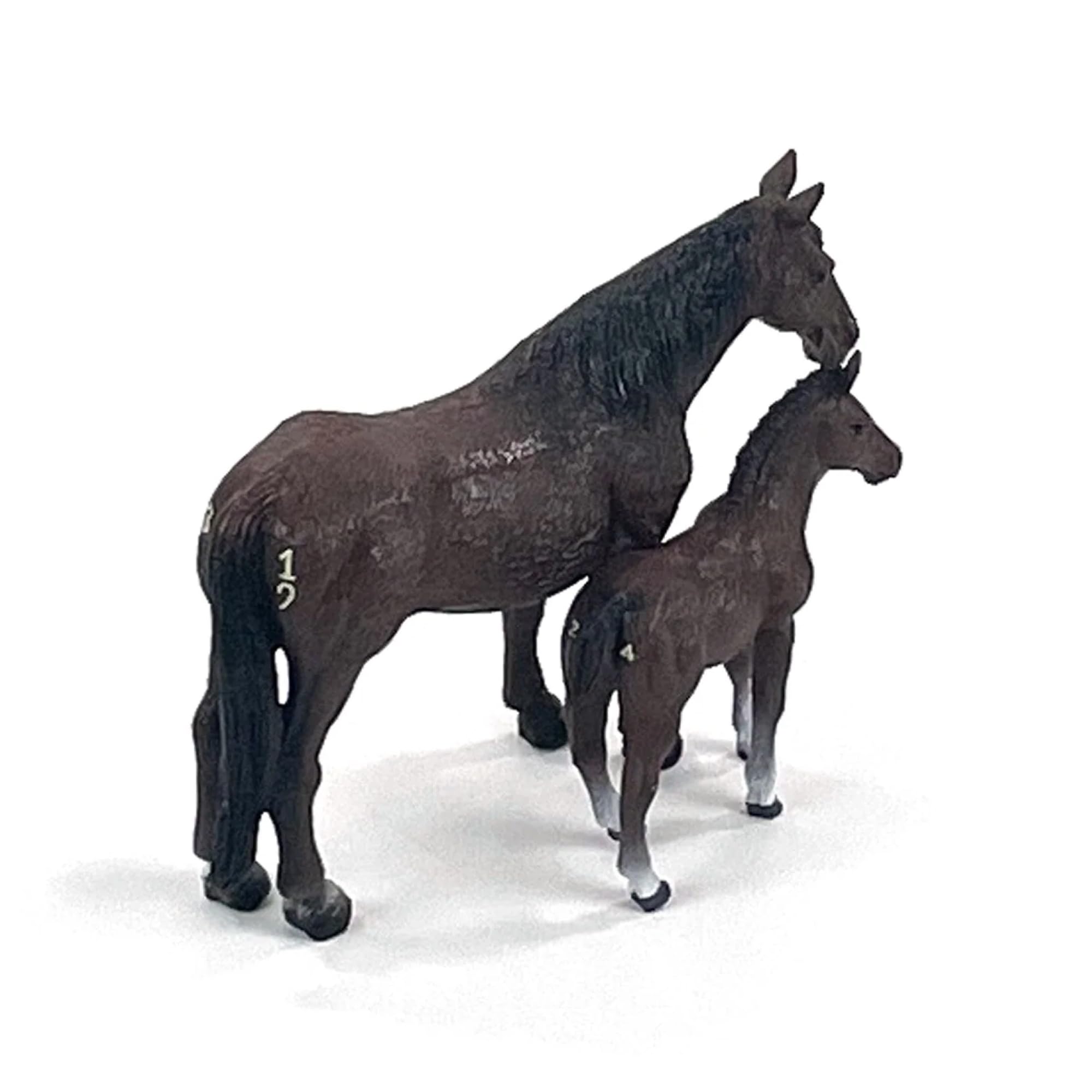 Big Country Toys horse mare and colt set front view for lifelike barnyard play