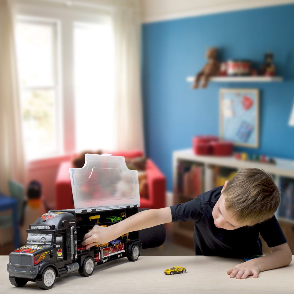 Big Daddy 8-die-cast cars stored inside the case for easy access