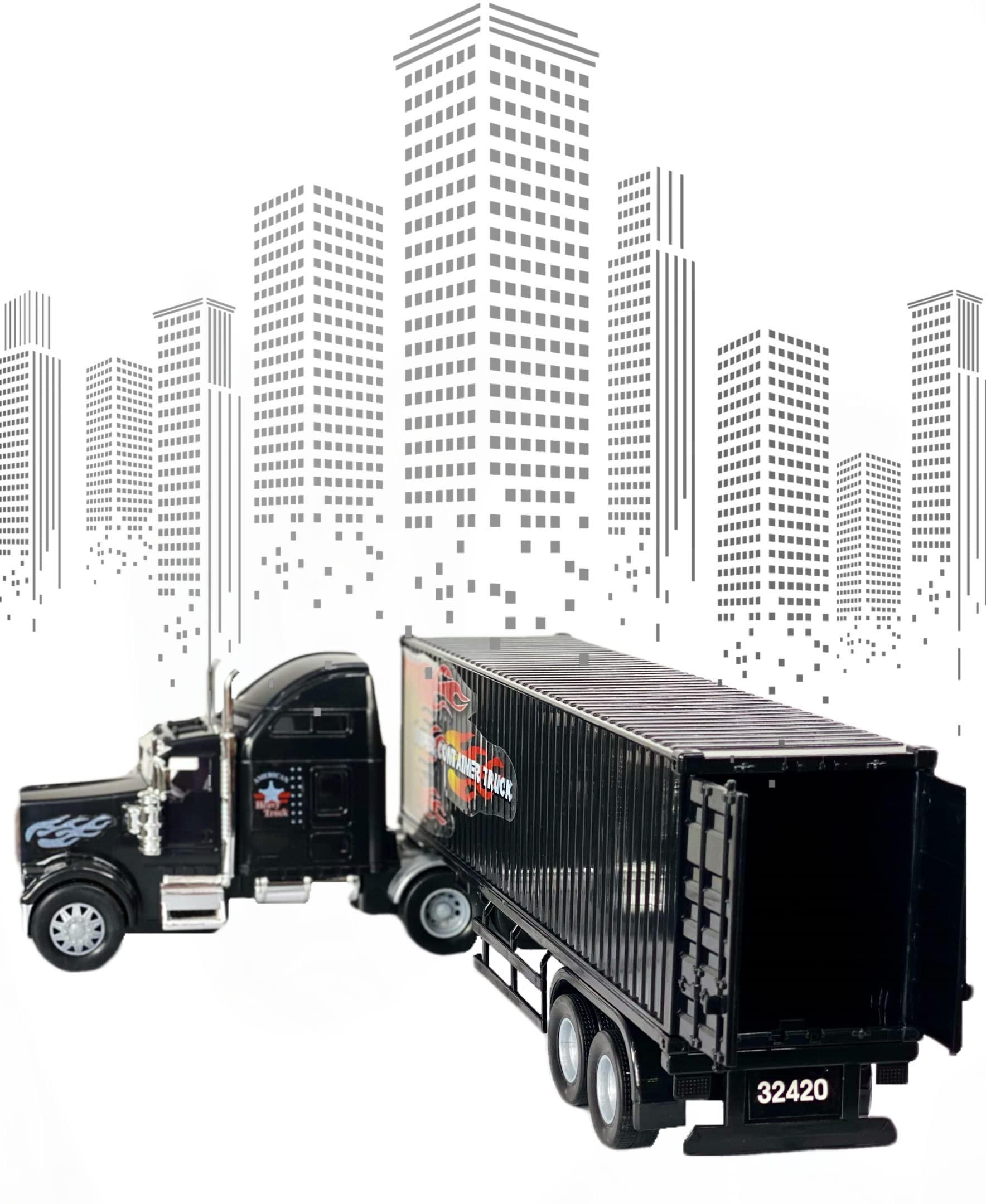 Big Daddy heavy-duty tractor trailer front view shows durable, play-ready design.