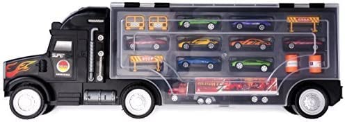 Big Daddy tractor-trailer case with vehicles for organized on-the-go play