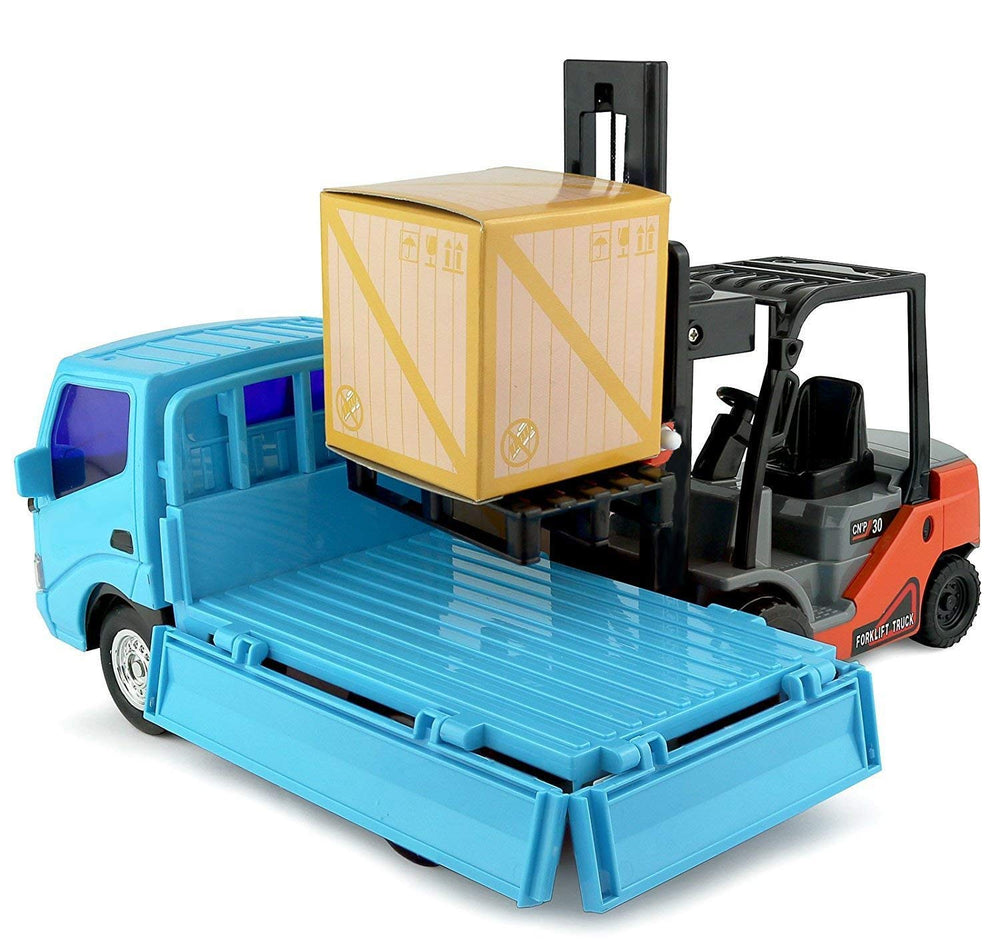Big Daddy Trucks Combo cargo boxes fitted in the truck's rear for organized play.