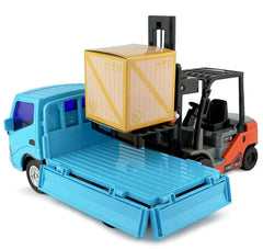 Big Daddy Trucks Combo cargo boxes fitted in the truck's rear for organized play.