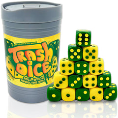 Big Discoveries Trash Dice with lid doubles as a tray for mess-free play.