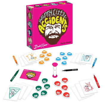 Bob Ross Happy Little Accidents game cards spark imaginative doodles and creativity.