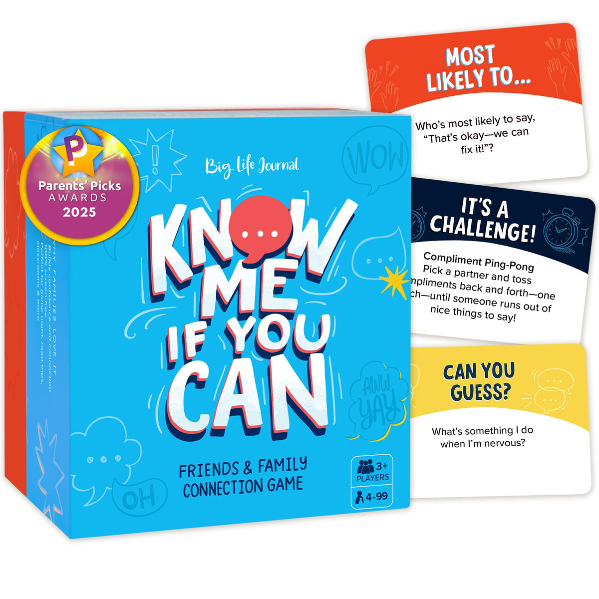 Big Life Journal Know Me If You Can packaging shown for family bonding and screen-free fun.
